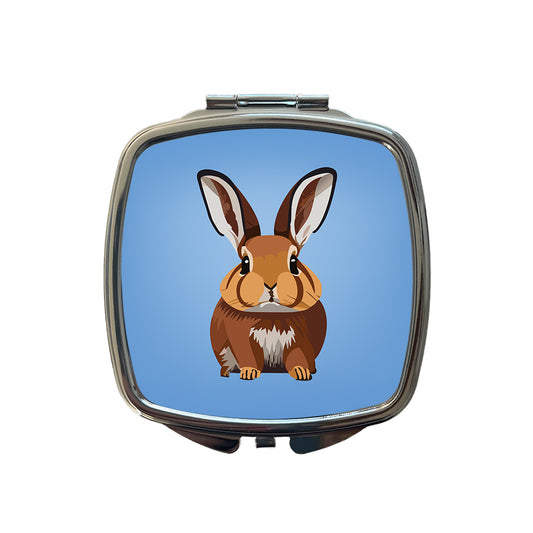 Rabbit Bunny Sweet Woodland Animal Small Travel Purse Handbag Pocket Makeup Compact Mirror