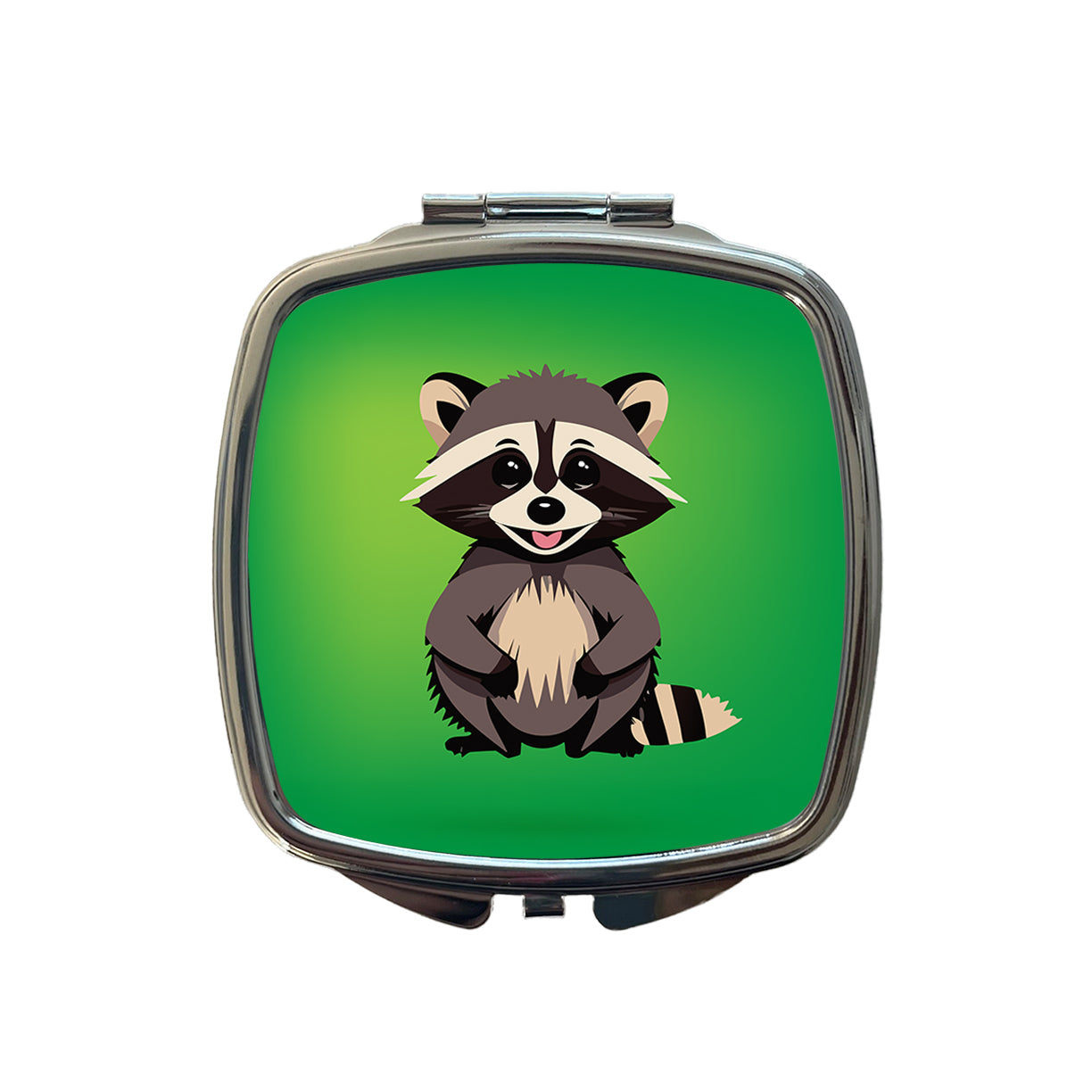 Raccoon Happy Small Travel Purse Handbag Pocket Makeup Compact Mirror