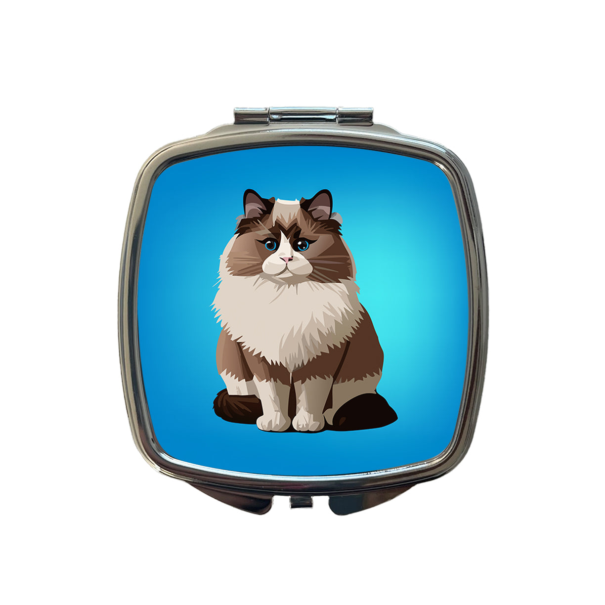 Ragdoll Cat Sitting Small Travel Purse Handbag Pocket Makeup Compact Mirror