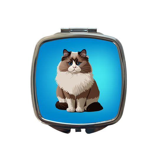 Ragdoll Cat Sitting Small Travel Purse Handbag Pocket Makeup Compact Mirror