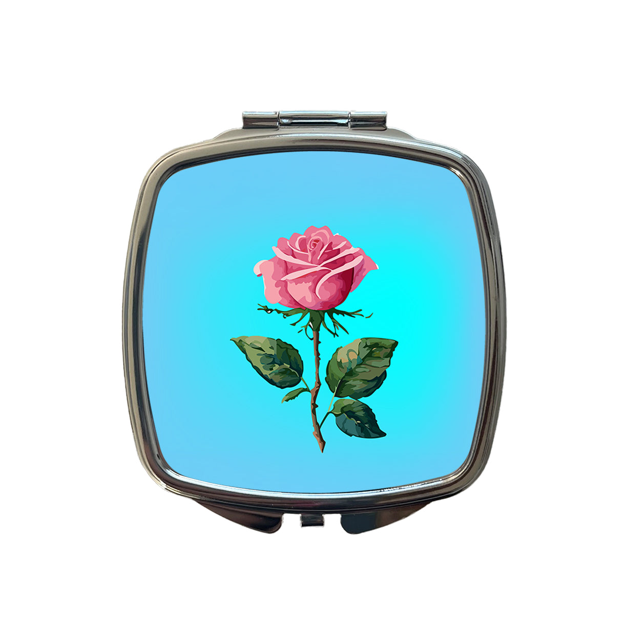 Rose Roses Pink Flower Watercolor Small Travel Purse Handbag Pocket Makeup Compact Mirror