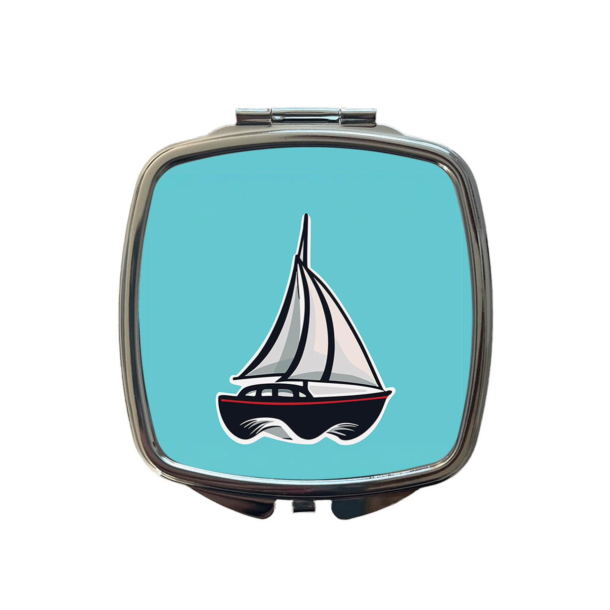 Sailboat Sail Boat Sailing Cute Small Travel Purse Handbag Pocket Makeup Compact Mirror
