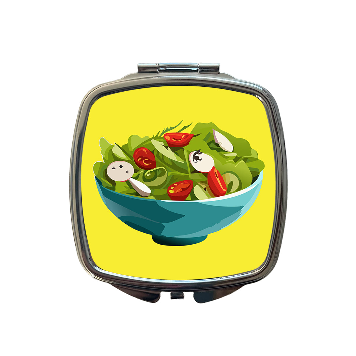Salad Bowl Vegetables Vegan Vegetarian Small Travel Purse Handbag Pocket Makeup Compact Mirror