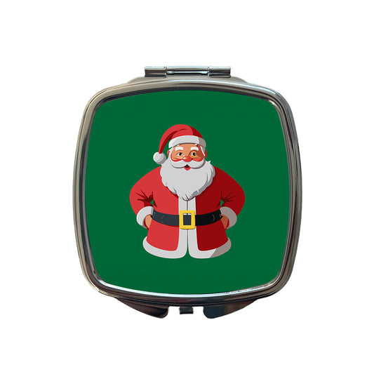 Santa Claus Christmas Small Travel Purse Handbag Pocket Makeup Compact Mirror