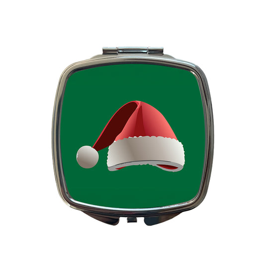 Santa Hat Christmas Small Travel Purse Handbag Pocket Makeup Compact Mirror