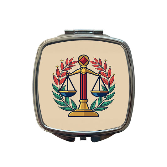 Scales of Justice Small Travel Purse Handbag Pocket Makeup Compact Mirror