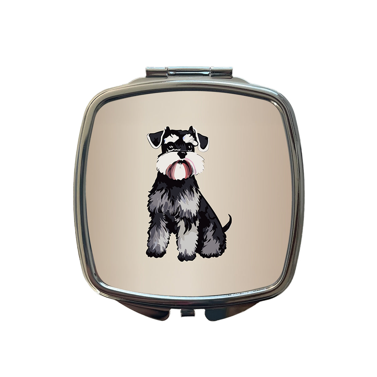 Schnauzer Dog Watercolor Small Travel Purse Handbag Pocket Makeup Compact Mirror