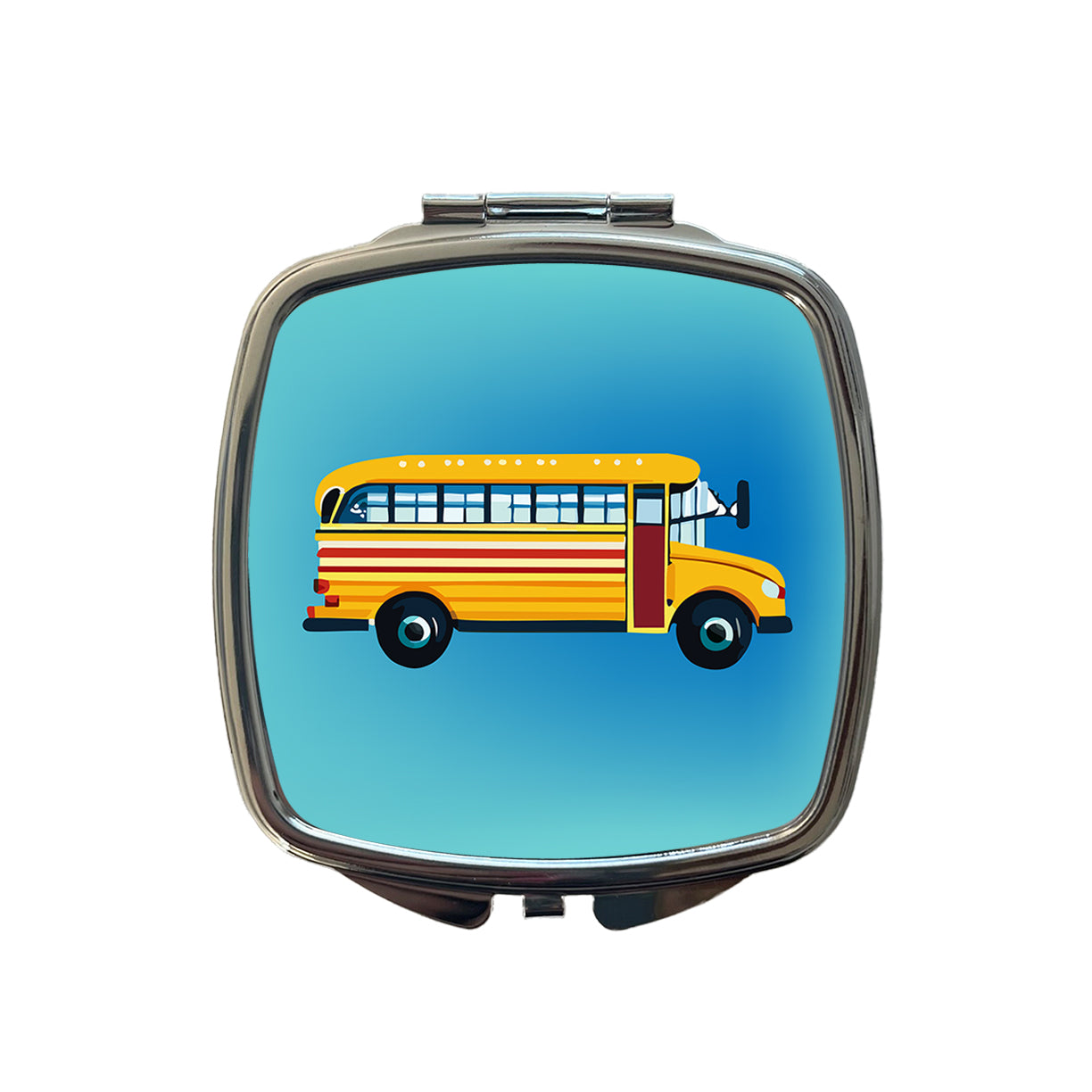 School Bus Small Travel Purse Handbag Pocket Makeup Compact Mirror
