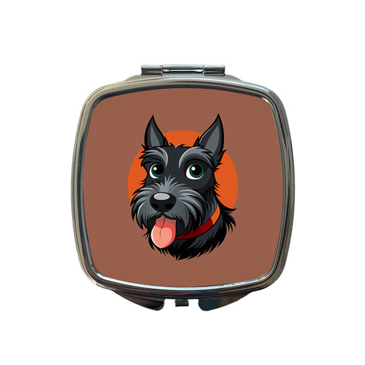 Scottish Terrier Scottie Sticking Out Tongue Small Travel Purse Handbag Pocket Makeup Compact Mirror