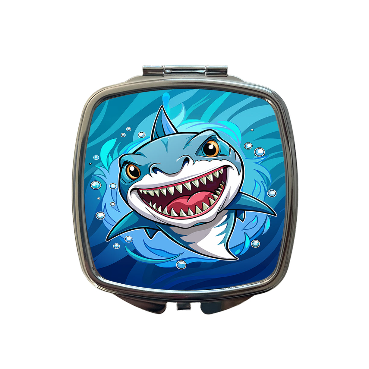 Shark in Ocean Scary Small Travel Purse Handbag Pocket Makeup Compact Mirror