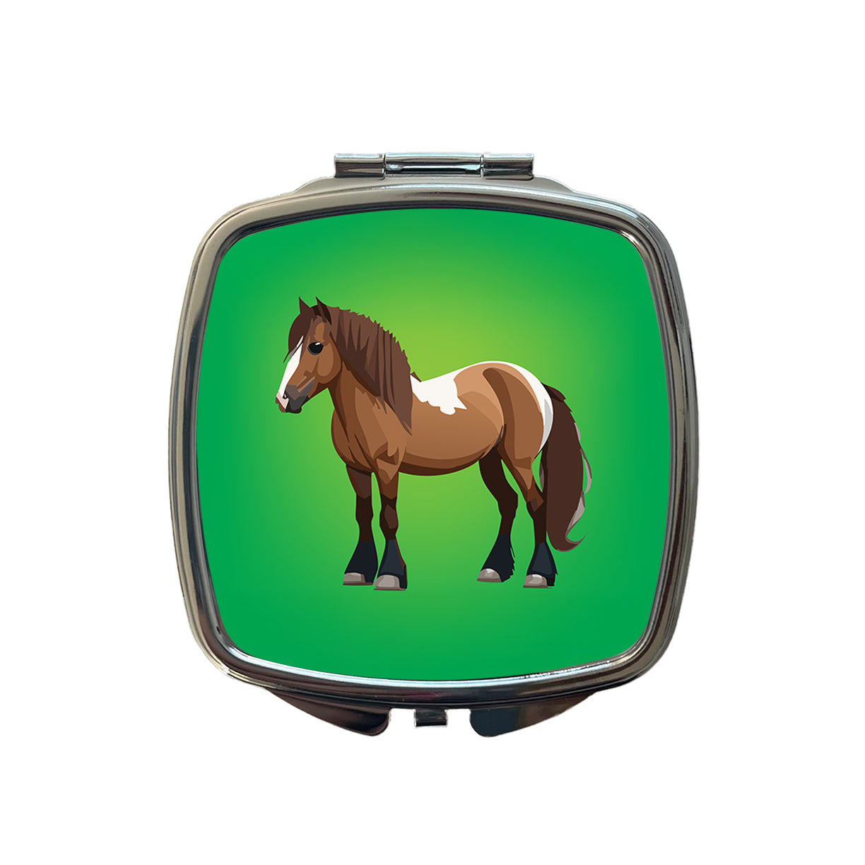 Shetland Pony Horse Standing Small Travel Purse Handbag Pocket Makeup Compact Mirror