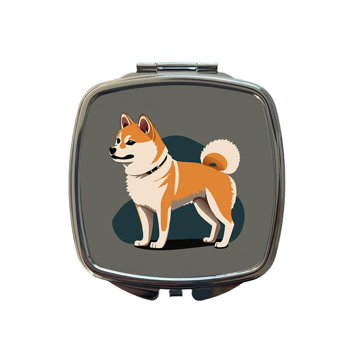 Shiba Inu Dog Standing Small Travel Purse Handbag Pocket Makeup Compact Mirror