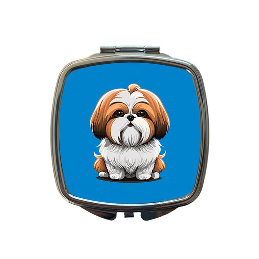 Shih Tzu Dog Adorable Small Travel Purse Handbag Pocket Makeup Compact Mirror