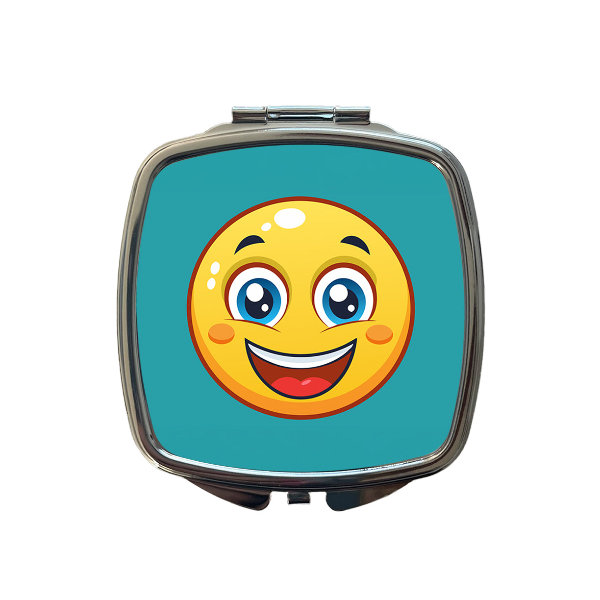 Smiling Face Happy Small Travel Purse Handbag Pocket Makeup Compact Mirror