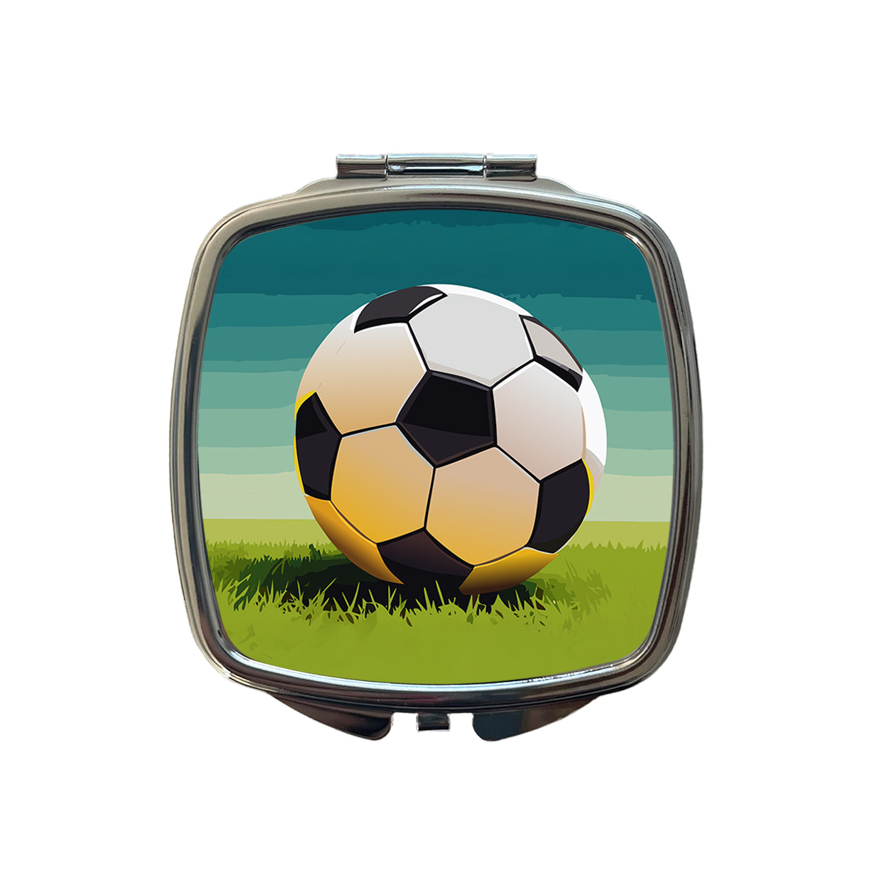 Soccer Ball Sport Small Travel Purse Handbag Pocket Makeup Compact Mirror