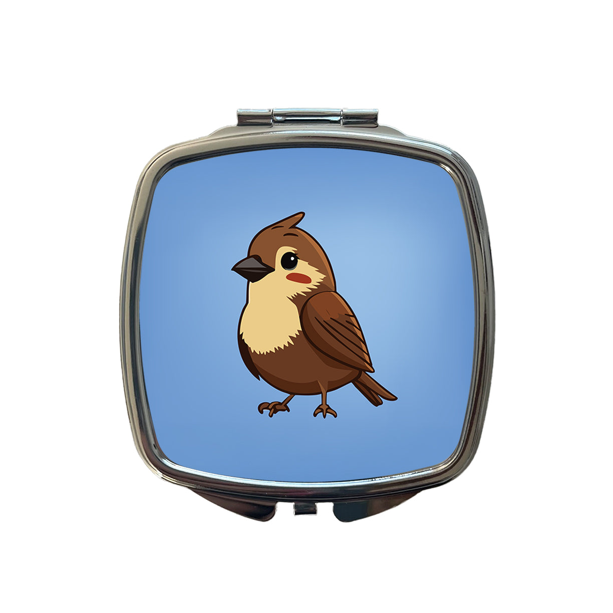 Sparrow Brown Bird Cute Small Travel Purse Handbag Pocket Makeup Compact Mirror