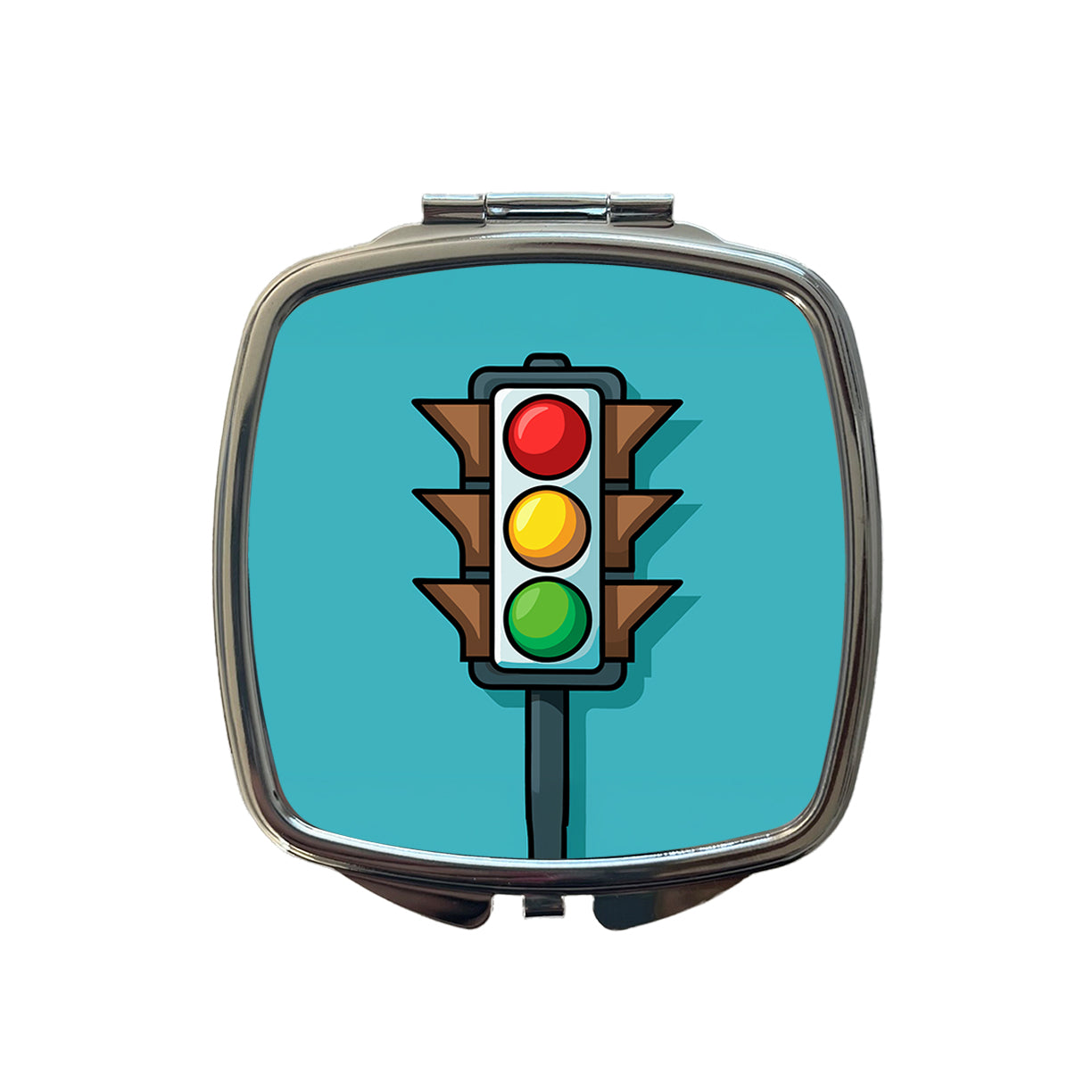 Stop Light Colorful Small Travel Purse Handbag Pocket Makeup Compact Mirror