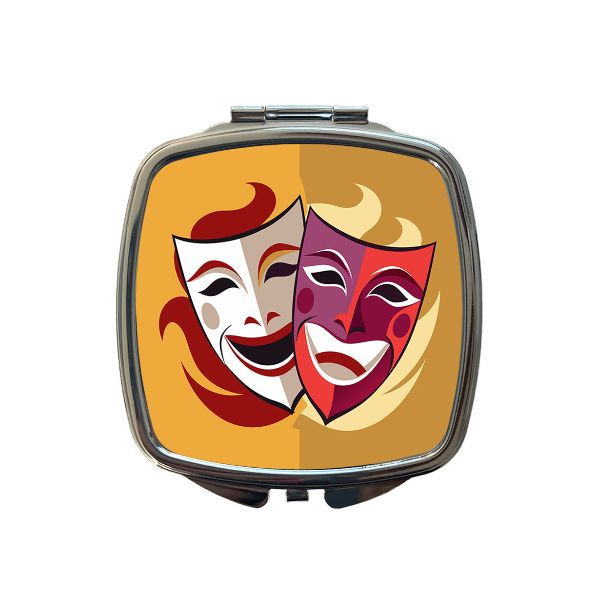 Theater Drama Masks Theatre Acting Actors Small Travel Purse Handbag Pocket Makeup Compact Mirror