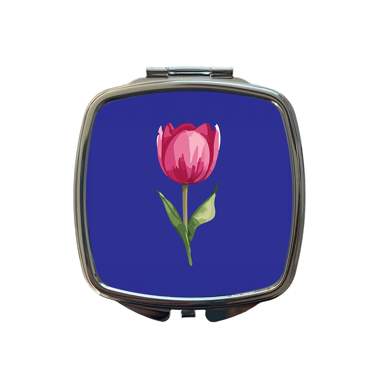 Tulip Flower Pink Watercolor Small Travel Purse Handbag Pocket Makeup Compact Mirror
