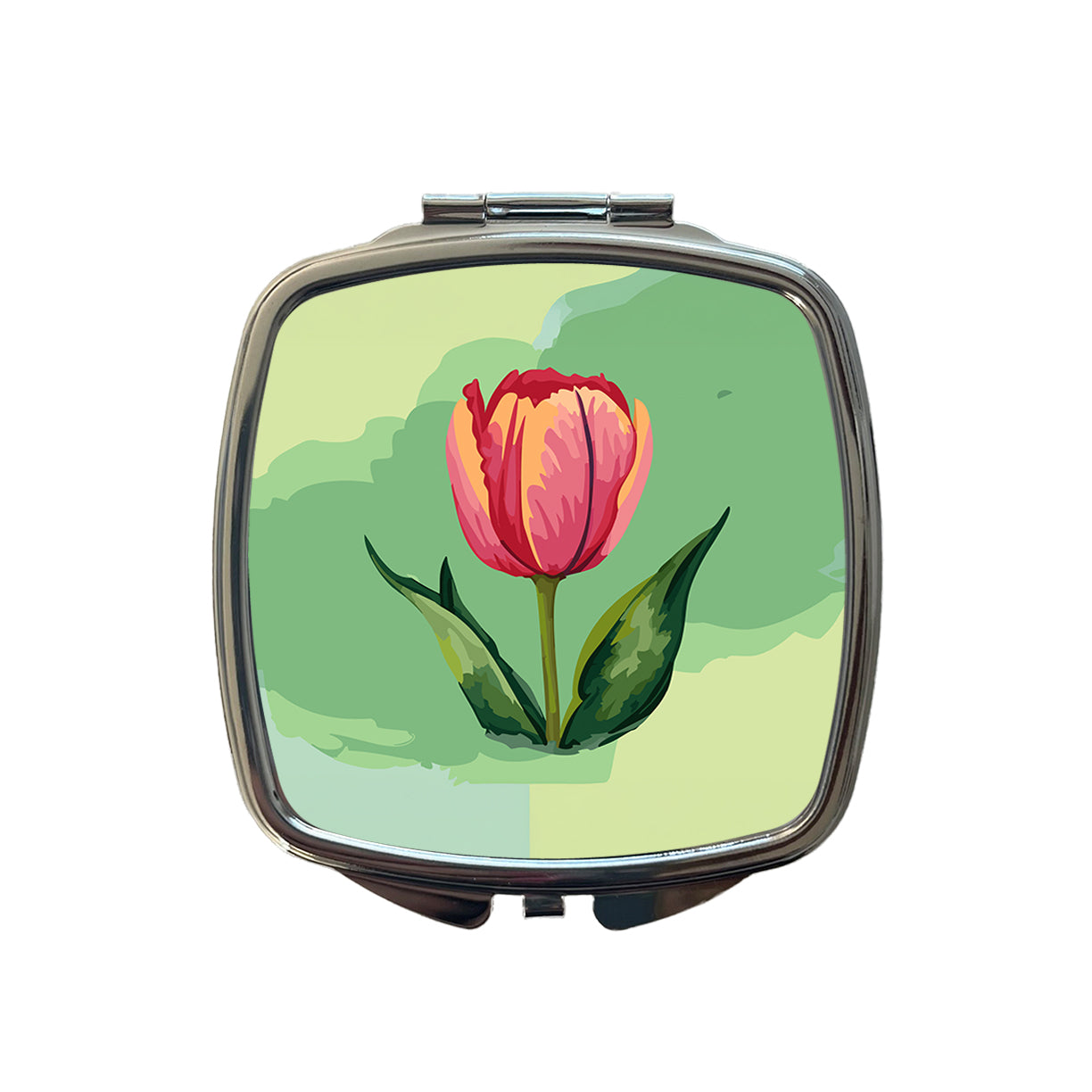 Tulip Flower Watercolor Small Travel Purse Handbag Pocket Makeup Compact Mirror