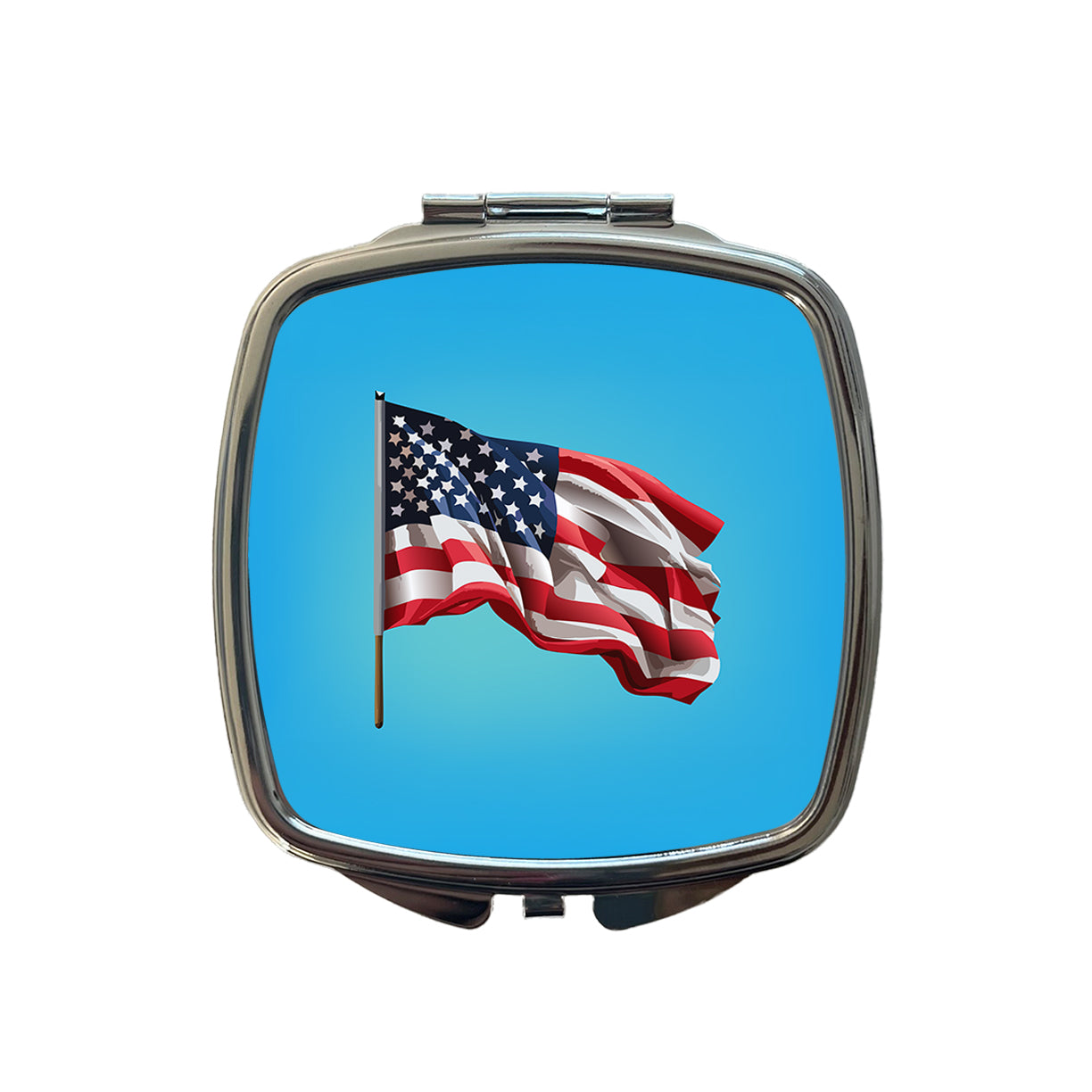 USA Flag American Waving Small Travel Purse Handbag Pocket Makeup Compact Mirror