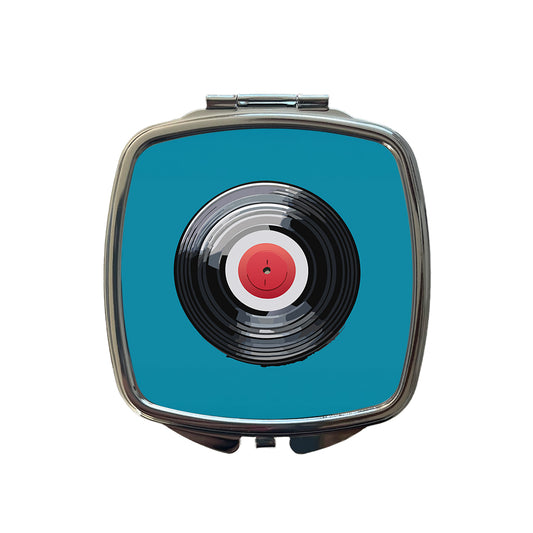 Vinyl Record Music Retro Small Travel Purse Handbag Pocket Makeup Compact Mirror