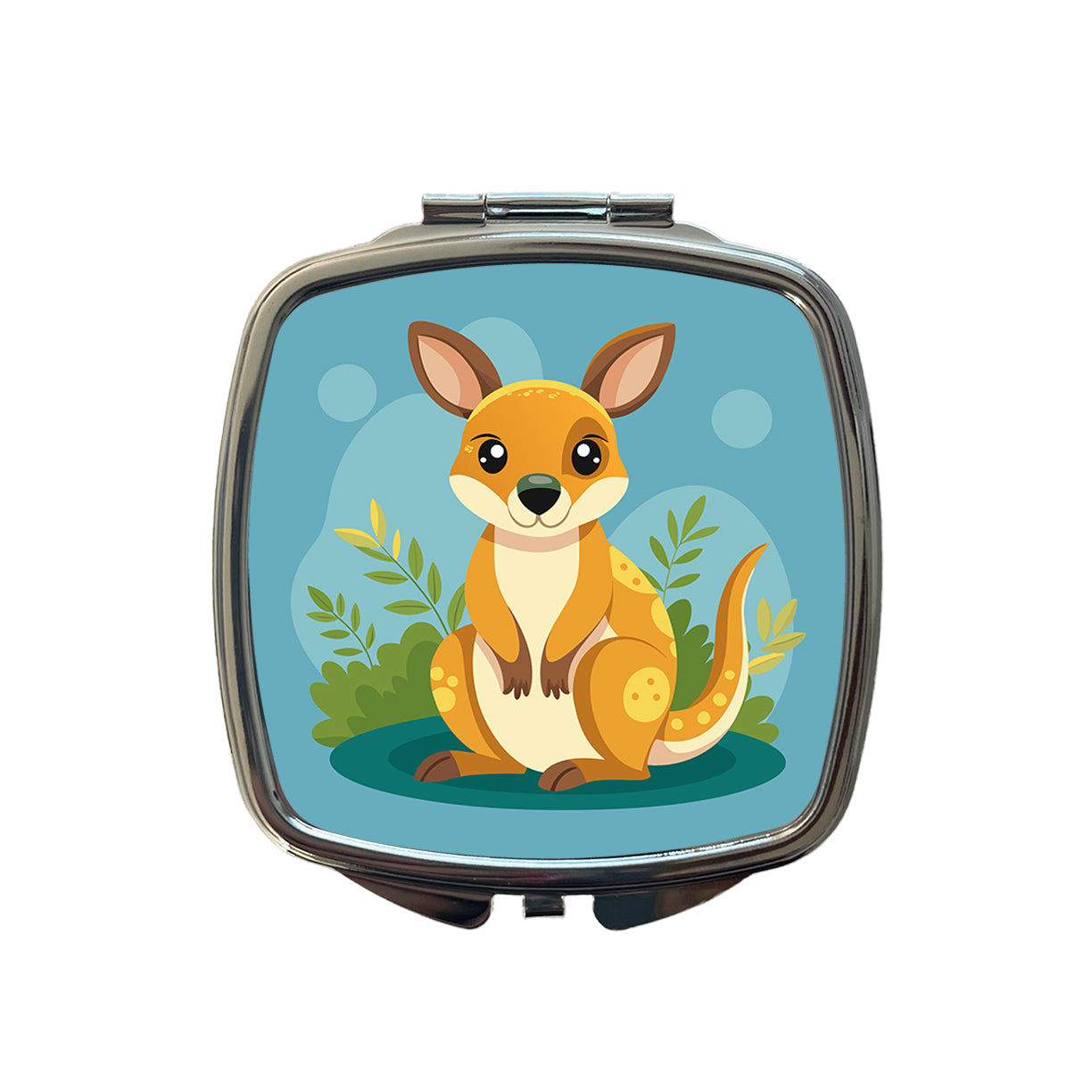 Wallaby Small Kangaroo Cute Australian Animal Small Travel Purse Handbag Pocket Makeup Compact Mirror