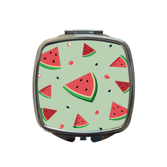 Watermelon Scattered Fruit Small Travel Purse Handbag Pocket Makeup Compact Mirror