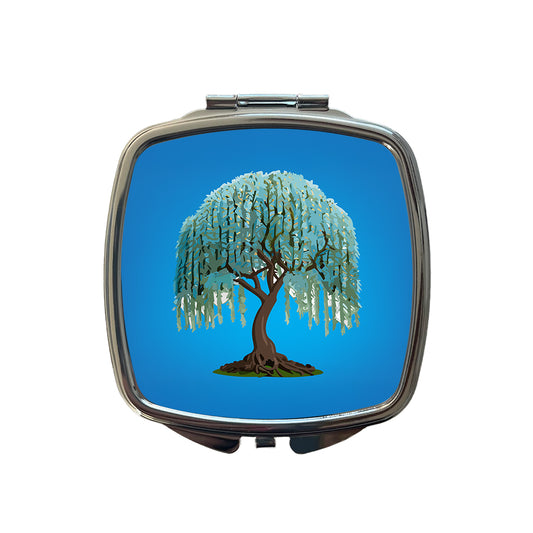 Weeping Willow Tree Small Travel Purse Handbag Pocket Makeup Compact Mirror