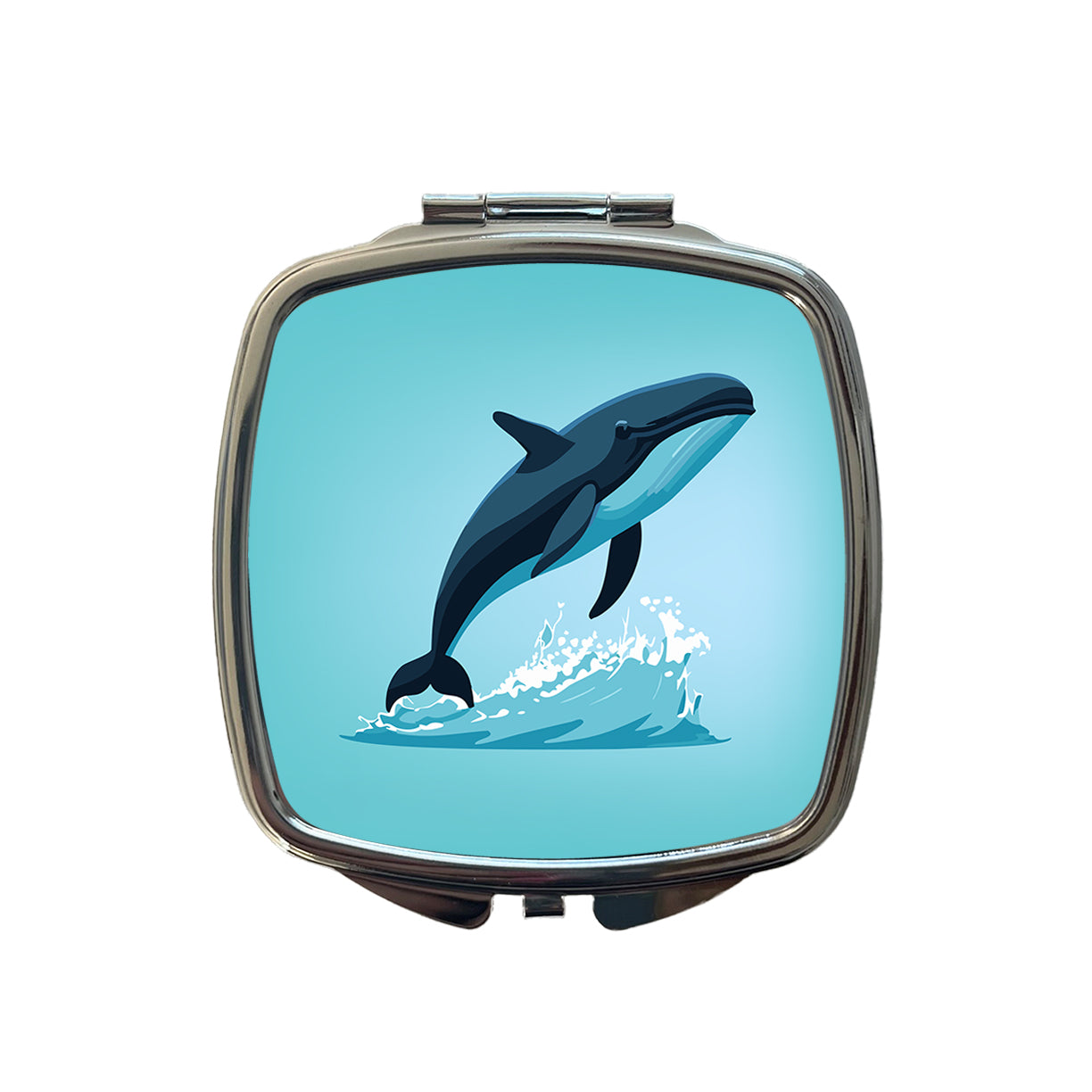 Whale Jumping Out of Water Small Travel Purse Handbag Pocket Makeup Compact Mirror