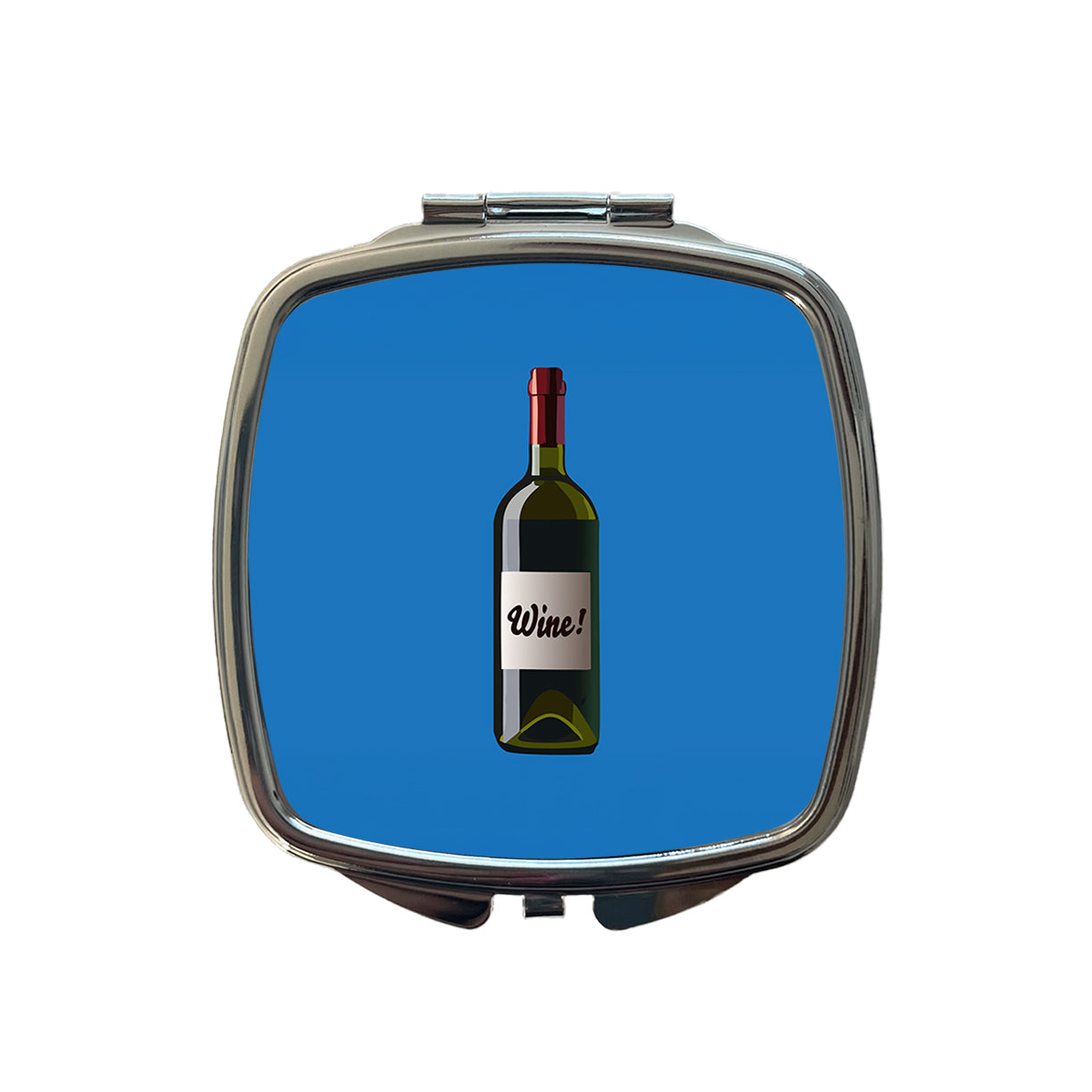 Wine Bottle Small Travel Purse Handbag Pocket Makeup Compact Mirror