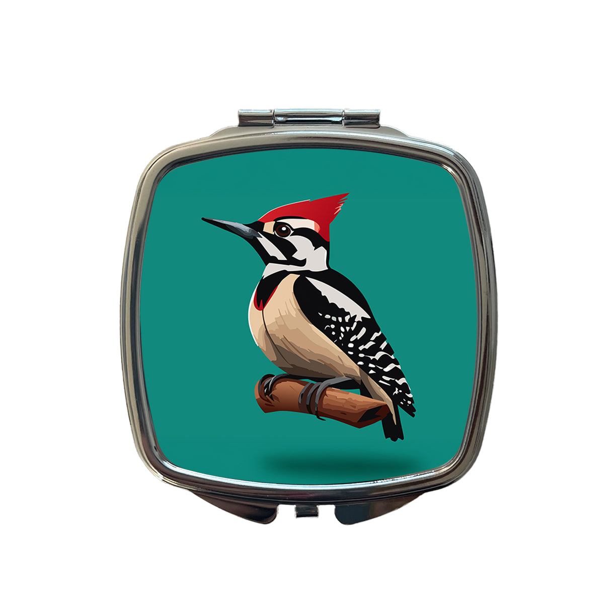 Woodpecker Bird on Branch Small Travel Purse Handbag Pocket Makeup Compact Mirror