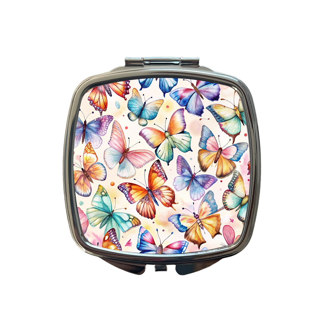 Butterflies Watercolor Small Travel Purse Handbag Pocket Makeup Compact Mirror