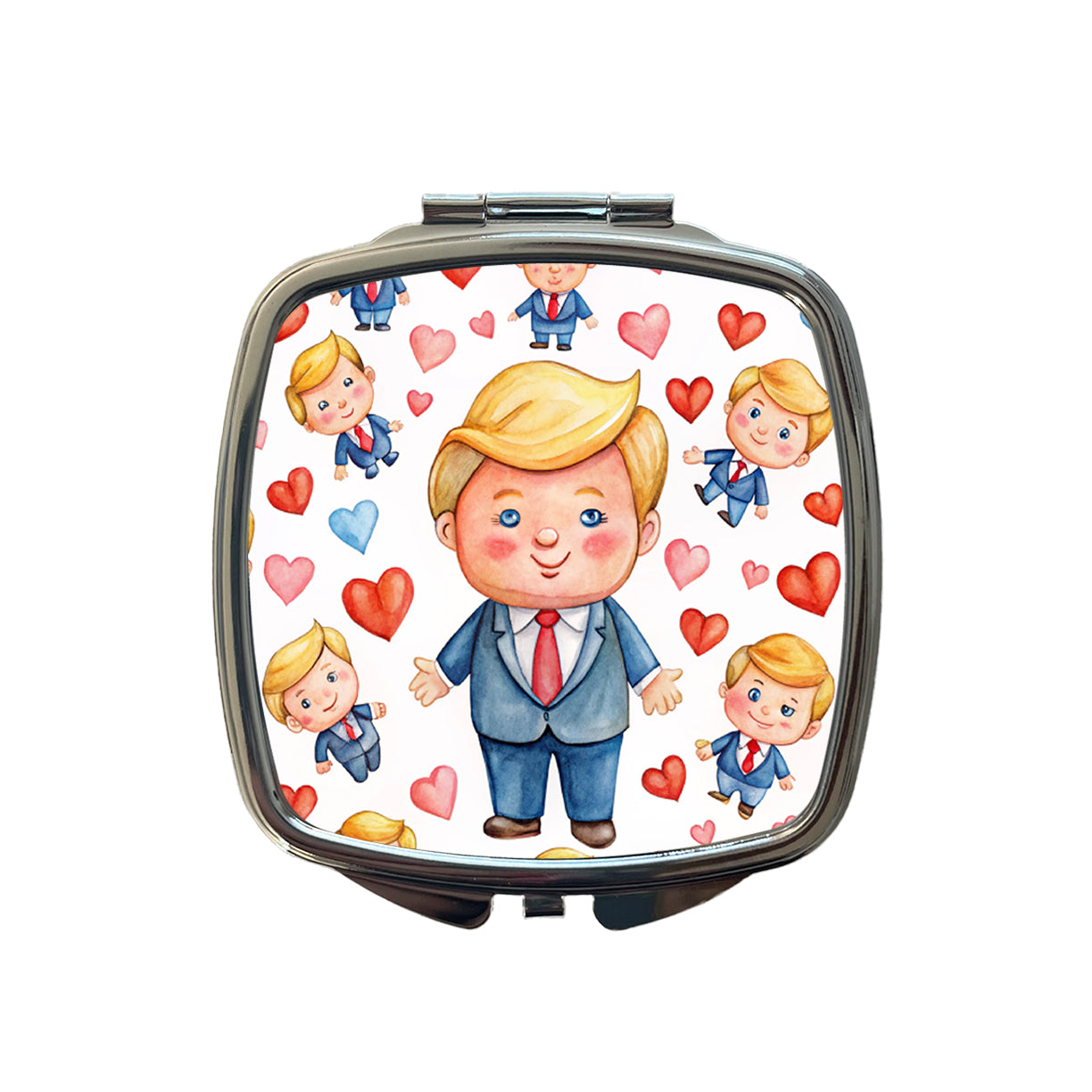 Cute Donald Trumps Hearts Small Travel Purse Handbag Pocket Makeup Compact Mirror
