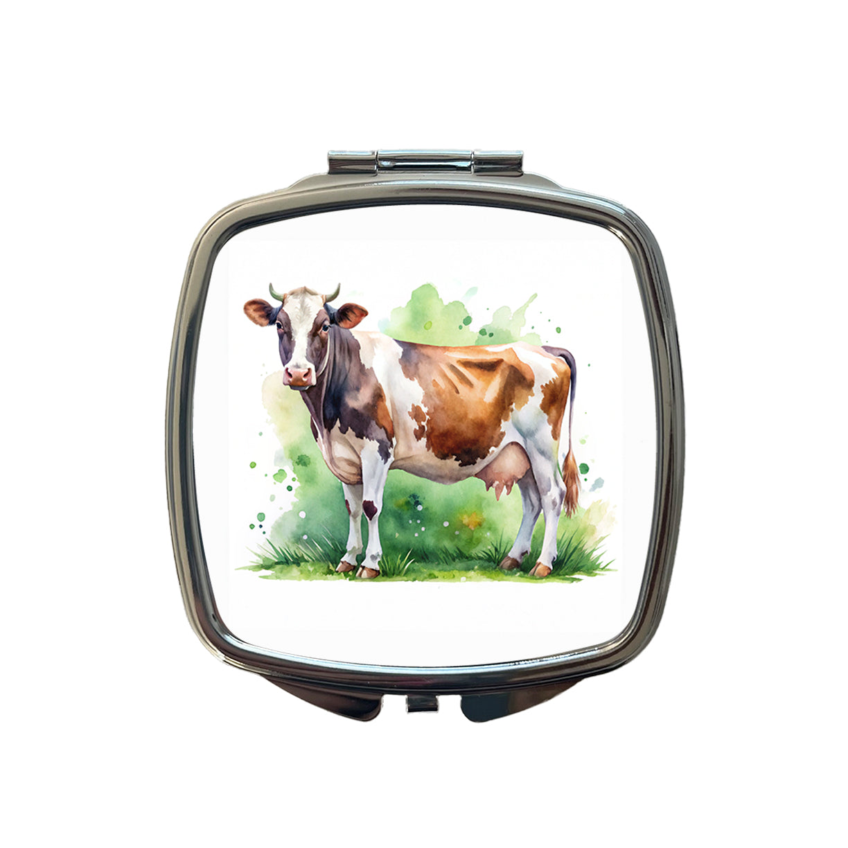 Dairy Cow Watercolor Small Travel Purse Handbag Pocket Makeup Compact Mirror