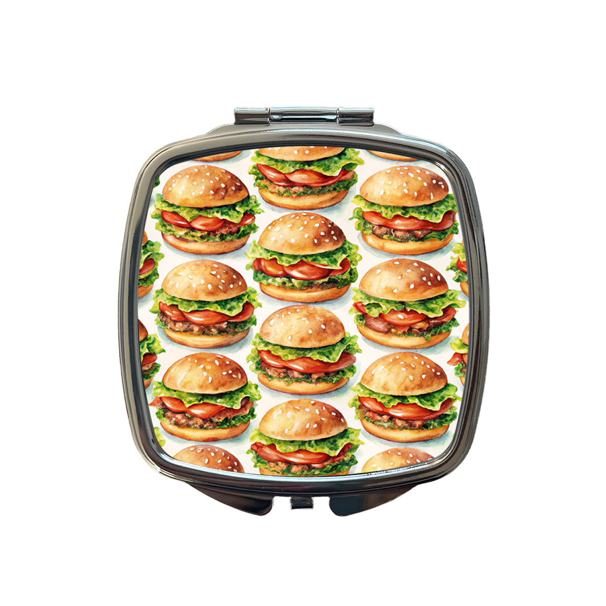 Hamburgers Watercolor Small Travel Purse Handbag Pocket Makeup Compact Mirror
