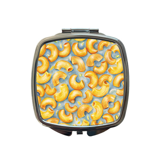 Macaroni Cheese Pasta Watercolor Small Travel Purse Handbag Pocket Makeup Compact Mirror