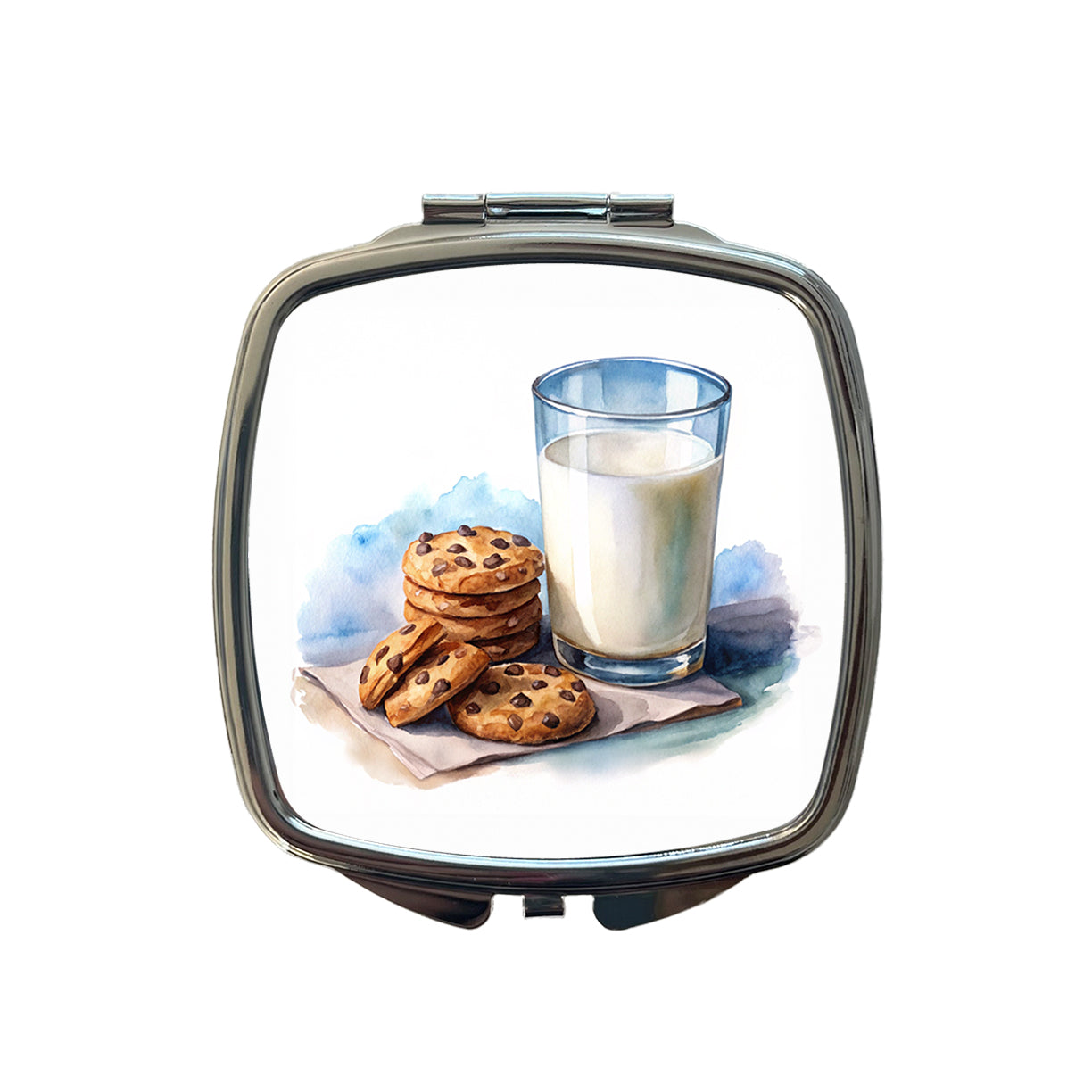 Milk Cookies Watercolor Small Travel Purse Handbag Pocket Makeup Compact Mirror