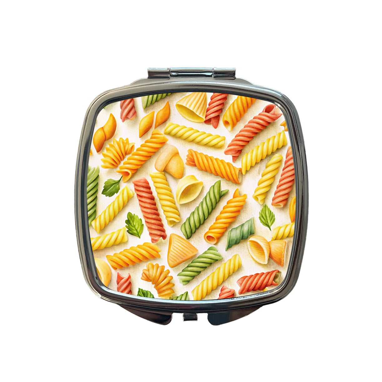 Pasta Noodles Watercolor Small Travel Purse Handbag Pocket Makeup Compact Mirror