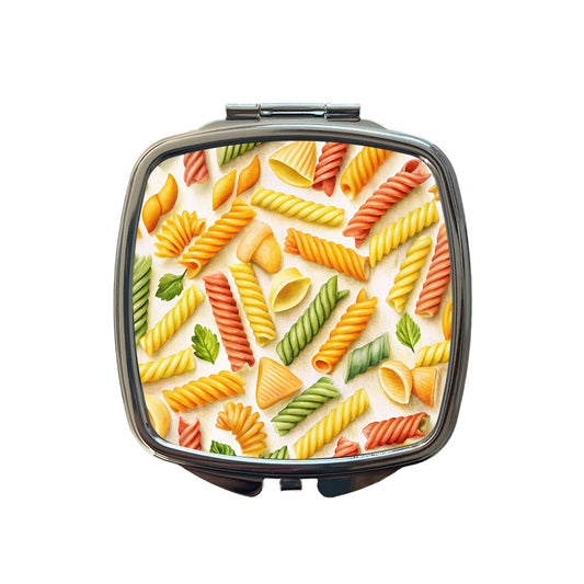 Pasta Noodles Watercolor Small Travel Purse Handbag Pocket Makeup Compact Mirror