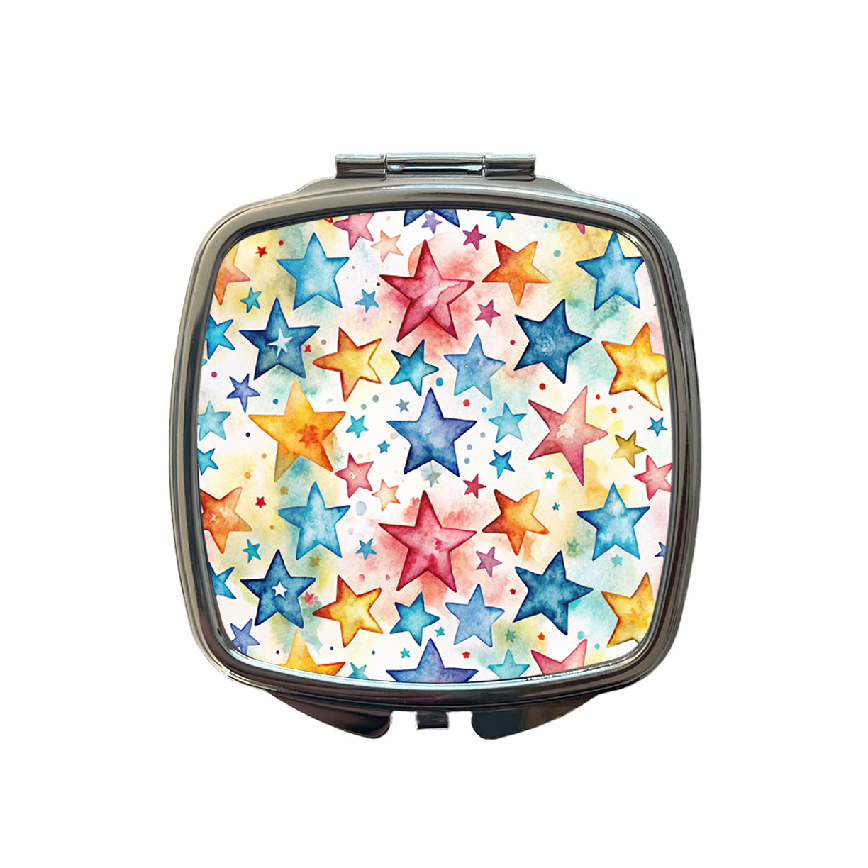 Stars Colorful Watercolor Small Travel Purse Handbag Pocket Makeup Compact Mirror