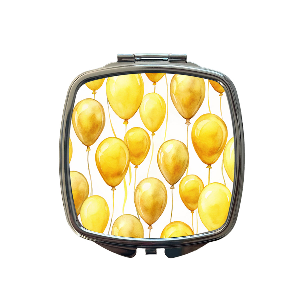 Yellow Balloons Watercolor Small Travel Purse Handbag Pocket Makeup Compact Mirror