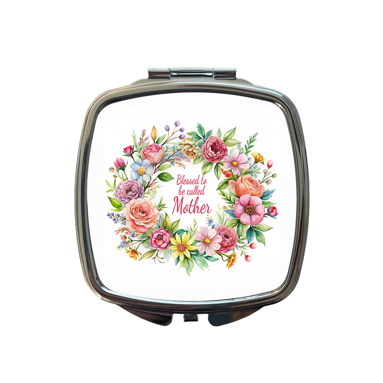 Blessed To Be Called Mother Flowers Floral Small Travel Purse Handbag Pocket Makeup Compact Mirror