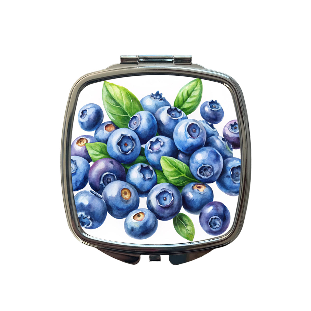 Blueberries Fruit Watercolor Small Travel Purse Handbag Pocket Makeup Compact Mirror