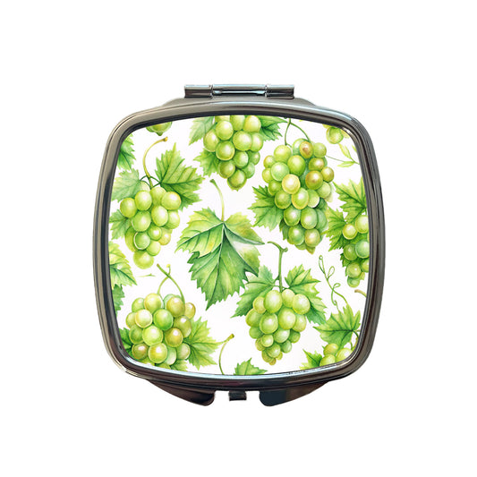 Bunches Of Green Grapes Small Travel Purse Handbag Pocket Makeup Compact Mirror