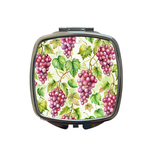 Bunches Of Purple Grapes Small Travel Purse Handbag Pocket Makeup Compact Mirror