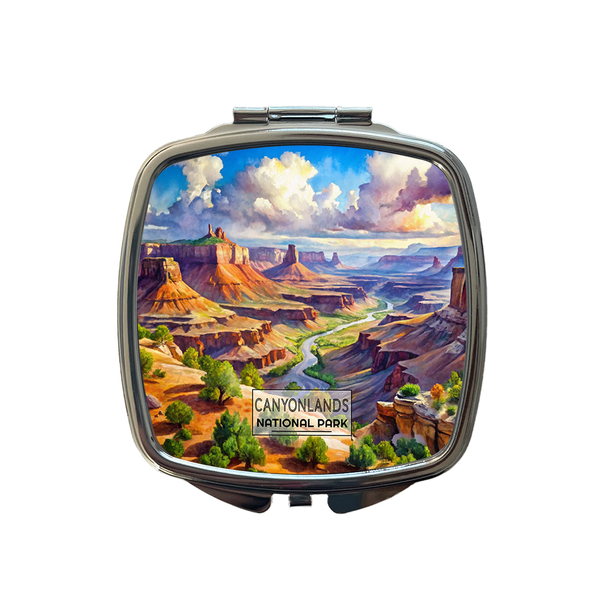 Canyonlands National Park Utah Watercolor Small Travel Purse Handbag Pocket Makeup Compact Mirror