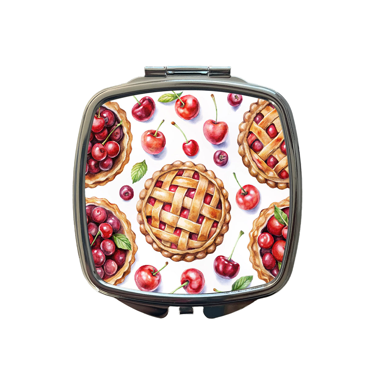 Cherry Pies Bursting Small Travel Purse Handbag Pocket Makeup Compact Mirror