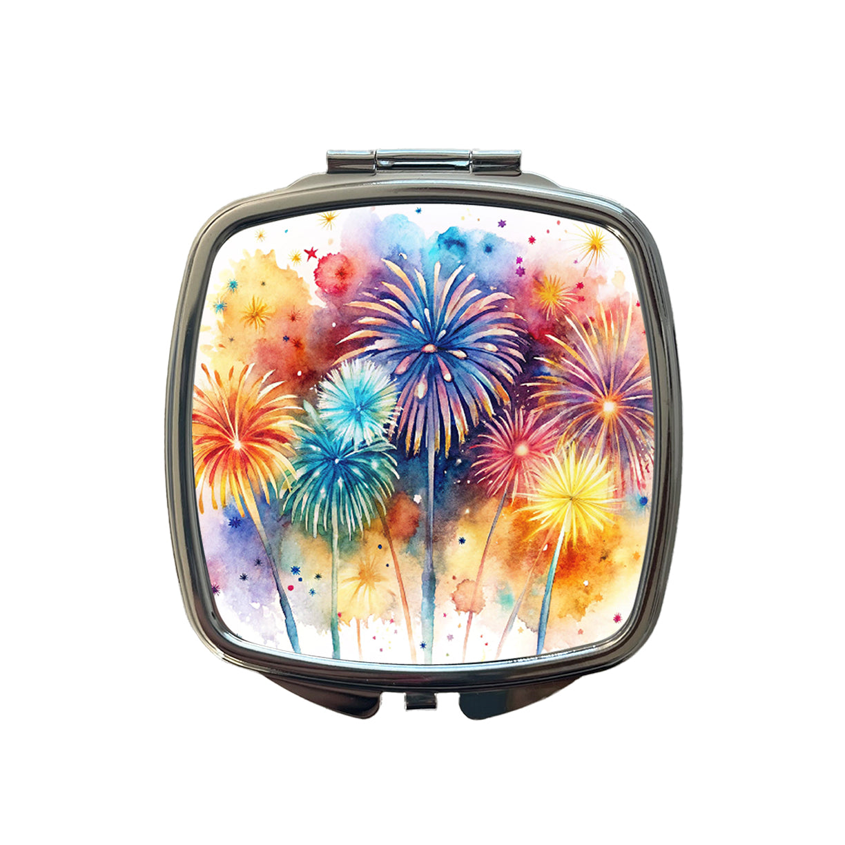 Fireworks Colorful Small Travel Purse Handbag Pocket Makeup Compact Mirror