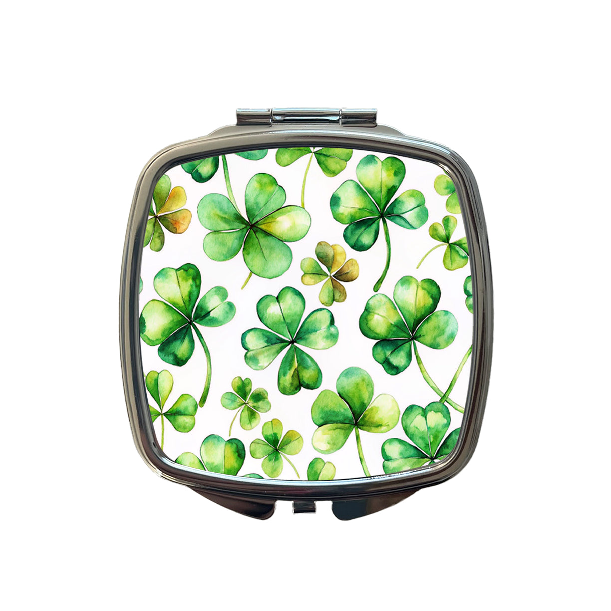 Four Leaf Clovers Ireland St. Patrick's Day Small Travel Purse Handbag Pocket Makeup Compact Mirror